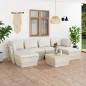 vidaXL Muebles de jardín de palets 7 piezas y cojines madera de abeto 