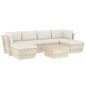 vidaXL Muebles de jardín de palets 7 piezas y cojines madera de abeto 