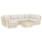 vidaXL Muebles de jardín de palets 7 piezas y cojines madera de abeto 
