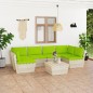 vidaXL Muebles de jardín de palets 7 piezas y cojines madera de abeto vidaXL Muebles de jardín de palets 7 piezas y cojines madera de abeto