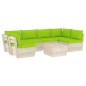 vidaXL Muebles de jardín de palets 7 piezas y cojines madera de abeto vidaXL Muebles de jardín de palets 7 piezas y cojines madera de abeto