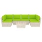vidaXL Muebles de jardín de palets 7 piezas y cojines madera de abeto vidaXL Muebles de jardín de palets 7 piezas y cojines madera de abeto