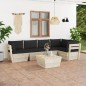 vidaXL Muebles de jardín de palets 6 piezas y cojines madera de abeto 