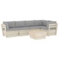 vidaXL Muebles de jardín de palets 6 piezas y cojines madera de abeto 