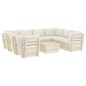 vidaXL Muebles de jardín de palets 9 piezas y cojines madera de abeto vidaXL Muebles de jardín de palets 9 piezas y cojines madera de abeto