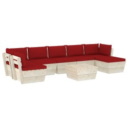 vidaXL Muebles de jardín de palés 8 piezas y cojines madera de abeto 