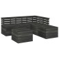 vidaXL Muebles palets de jardín 6 pzas madera maciza pino gris oscuro vidaXL Muebles palets de jardín 6 pzas madera maciza pino gris oscuro