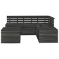vidaXL Muebles palets de jardín 6 pzas madera maciza pino gris oscuro vidaXL Muebles palets de jardín 6 pzas madera maciza pino gris oscuro