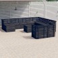 vidaXL Muebles palets de jardín 10 pzas madera maciza pino gris oscuro
