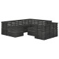 vidaXL Muebles palets de jardín 10 pzas madera maciza pino gris oscuro