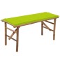 vidaXL Banco de jardín plegable con cojín bambú 118 cm