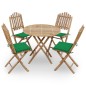 vidaXL Set de comedor exterior plegable 5 piezas con cojines bambú vidaXL Set de comedor exterior plegable 5 piezas con cojines bambú