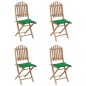 vidaXL Set de comedor exterior plegable 5 piezas con cojines bambú vidaXL Set de comedor exterior plegable 5 piezas con cojines bambú