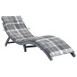 vidaXL Tumbona de madera maciza de acacia con cojín gris vidaXL Tumbona de madera maciza de acacia con cojín gris