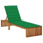 vidaXL Tumbona con cojín madera maciza de acacia vidaXL Tumbona con cojín madera maciza de acacia