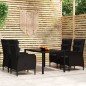 vidaXL Juego de comedor para jardín 5 piezas ratán sintético negro