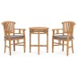 vidaXL Set de comedor de jardín 3 pzas y cojines madera maciza de teca vidaXL Set de comedor de jardín 3 pzas y cojines madera maciza de teca