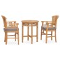 vidaXL Set de comedor de jardín 3 pzas y cojines madera maciza de teca vidaXL Set de comedor de jardín 3 pzas y cojines madera maciza de teca
