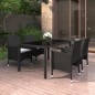 vidaXL Set de comedor de jardín 5 pzas ratán sintético vidrio templado vidaXL Set de comedor de jardín 5 pzas ratán sintético vidrio templado