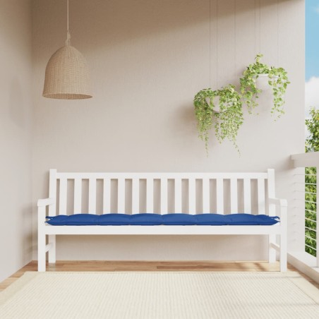 vidaXL Cojín de banco de jardín tela Oxford azul 200x50x7 cm