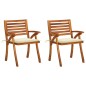 vidaXL Sillas de comedor jardín con cojines 2 uds madera maciza acacia vidaXL Sillas de comedor jardín con cojines 2 uds madera maciza acacia