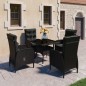 vidaXL Set de comedor de jardín 5 pzas ratán sintético y vidrio negro vidaXL Set de comedor de jardín 5 pzas ratán sintético y vidrio negro