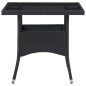 vidaXL Set de comedor de jardín 5 pzas ratán sintético y vidrio negro vidaXL Set de comedor de jardín 5 pzas ratán sintético y vidrio negro