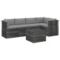 vidaXL Muebles de palets para jardín 6 pzas cojines madera maciza pino vidaXL Muebles de palets para jardín 6 pzas cojines madera maciza pino
