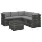 vidaXL Muebles de palets para jardín 6 pzas cojines madera maciza pino vidaXL Muebles de palets para jardín 6 pzas cojines madera maciza pino