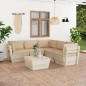 vidaXL Muebles de jardín de palets 6 piezas y cojines madera de abeto vidaXL Muebles de jardín de palets 6 piezas y cojines madera de abeto