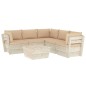 vidaXL Muebles de jardín de palets 6 piezas y cojines madera de abeto vidaXL Muebles de jardín de palets 6 piezas y cojines madera de abeto