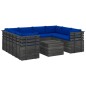 vidaXL Muebles de palets para jardín 9 pzas cojines madera maciza pino vidaXL Muebles de palets para jardín 9 pzas cojines madera maciza pino