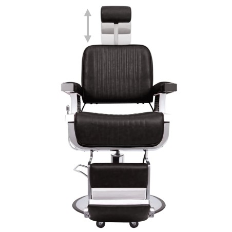 vidaXL Silla de peluquería de cuero sintético negro 68x69x116 cm