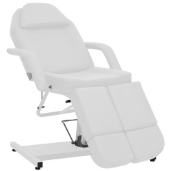 vidaXL Sillón de salón de belleza cuero sintético blanco 180x62x78 cm
