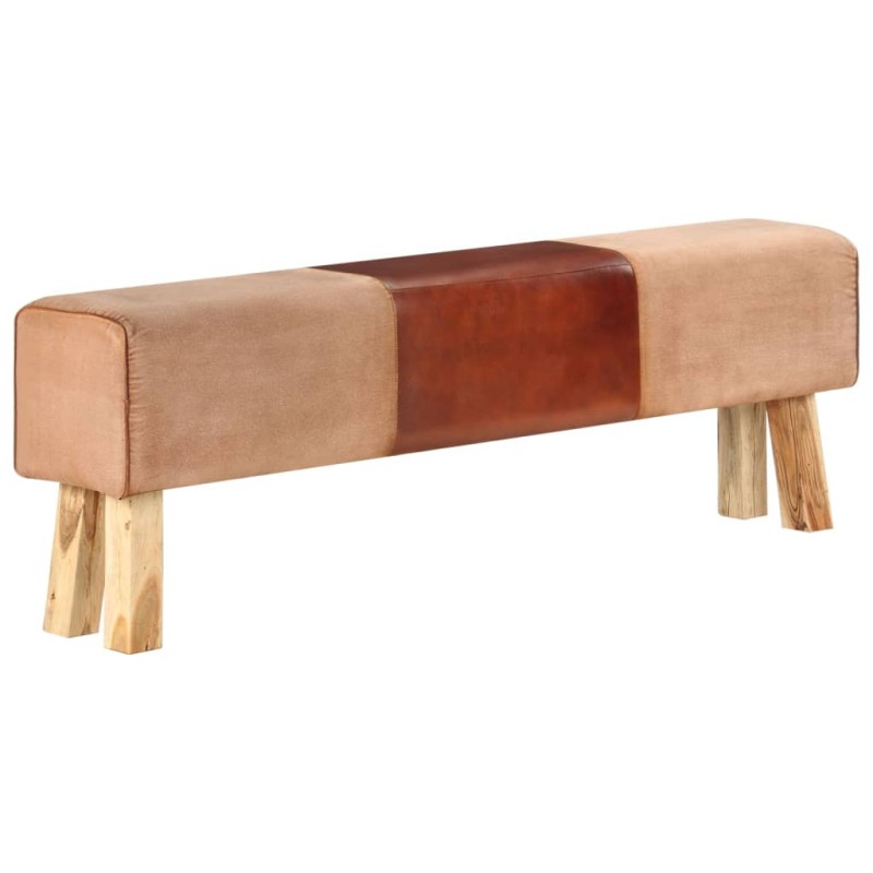 vidaXL Banco potro gimnasio cuero y madera acacia maciza marrón 160 cm vidaXL Banco potro gimnasio cuero y madera acacia maciza marrón 160 cm