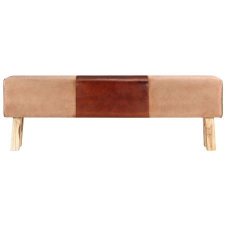 vidaXL Banco potro gimnasio cuero y madera acacia maciza marrón 160 cm