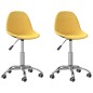 vidaXL Sillas de comedor giratorias 2 uds tela amarillo mostaza vidaXL Sillas de comedor giratorias 2 uds tela amarillo mostaza