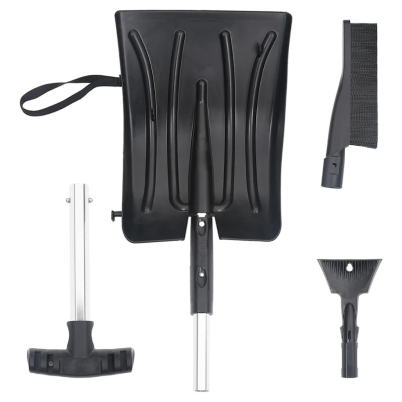 vidaXL Kit de pala quitanieves 3 en 1 aluminio negro vidaXL Kit de pala quitanieves 3 en 1 aluminio negro