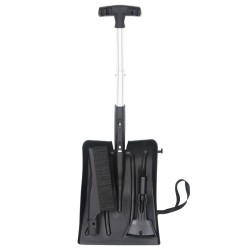 vidaXL Kit de pala quitanieves 3 en 1 aluminio negro