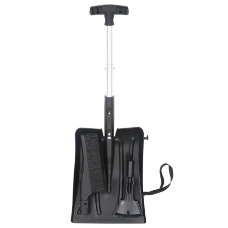 vidaXL Kit de pala quitanieves 3 en 1 aluminio negro