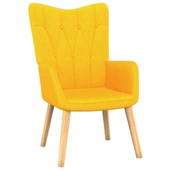 vidaXL Silla de relajación taburete tela amarillo