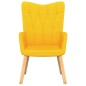 vidaXL Silla de relajación taburete tela amarillo vidaXL Silla de relajación taburete tela amarillo