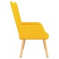 vidaXL Silla de relajación taburete tela amarillo vidaXL Silla de relajación taburete tela amarillo