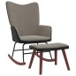 vidaXL Sillón de relax con taburete terciopelo gris claro y PVC vidaXL Sillón de relax con taburete terciopelo gris claro y PVC