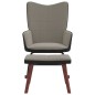 vidaXL Sillón de relax con taburete terciopelo gris claro y PVC vidaXL Sillón de relax con taburete terciopelo gris claro y PVC