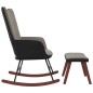 vidaXL Sillón de relax con taburete terciopelo gris claro y PVC vidaXL Sillón de relax con taburete terciopelo gris claro y PVC