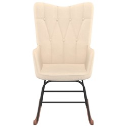 vidaXL Silla mecedora de tela color crema