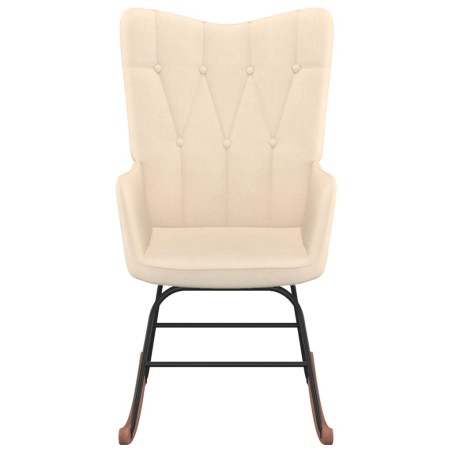 vidaXL Silla mecedora de tela color crema