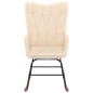 vidaXL Silla mecedora de tela color crema vidaXL Silla mecedora de tela color crema