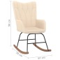 vidaXL Silla mecedora de tela color crema vidaXL Silla mecedora de tela color crema
